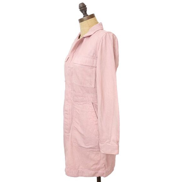 MADEWELL x MN Dye Studio Denim Patch-Pocket Mini Button Dress S Shaded Pink B7 - Picture 5 of 8